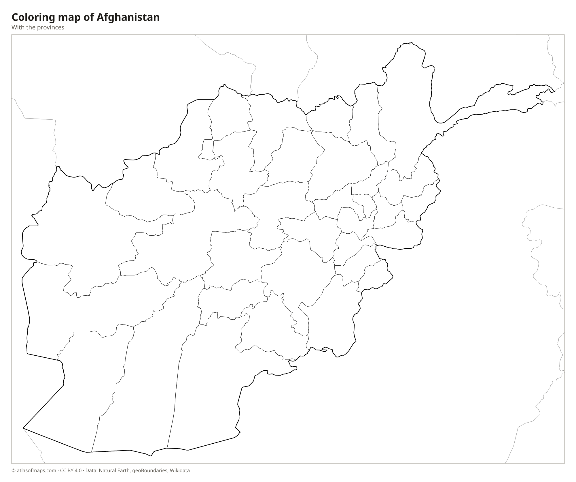 Coloring map of Afghanistan