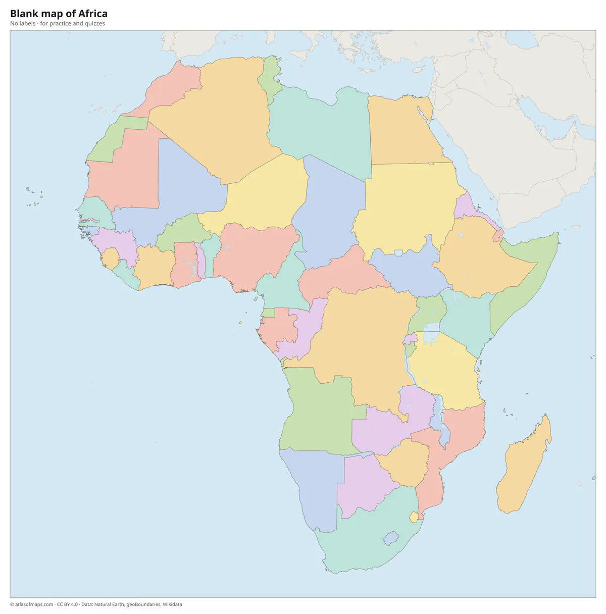 Blank map of Africa