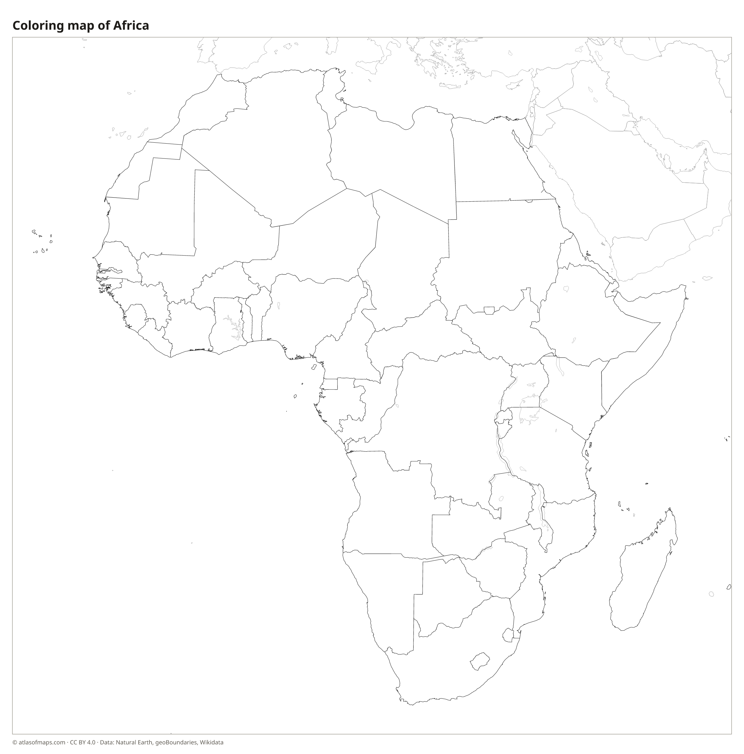Coloring map of Africa