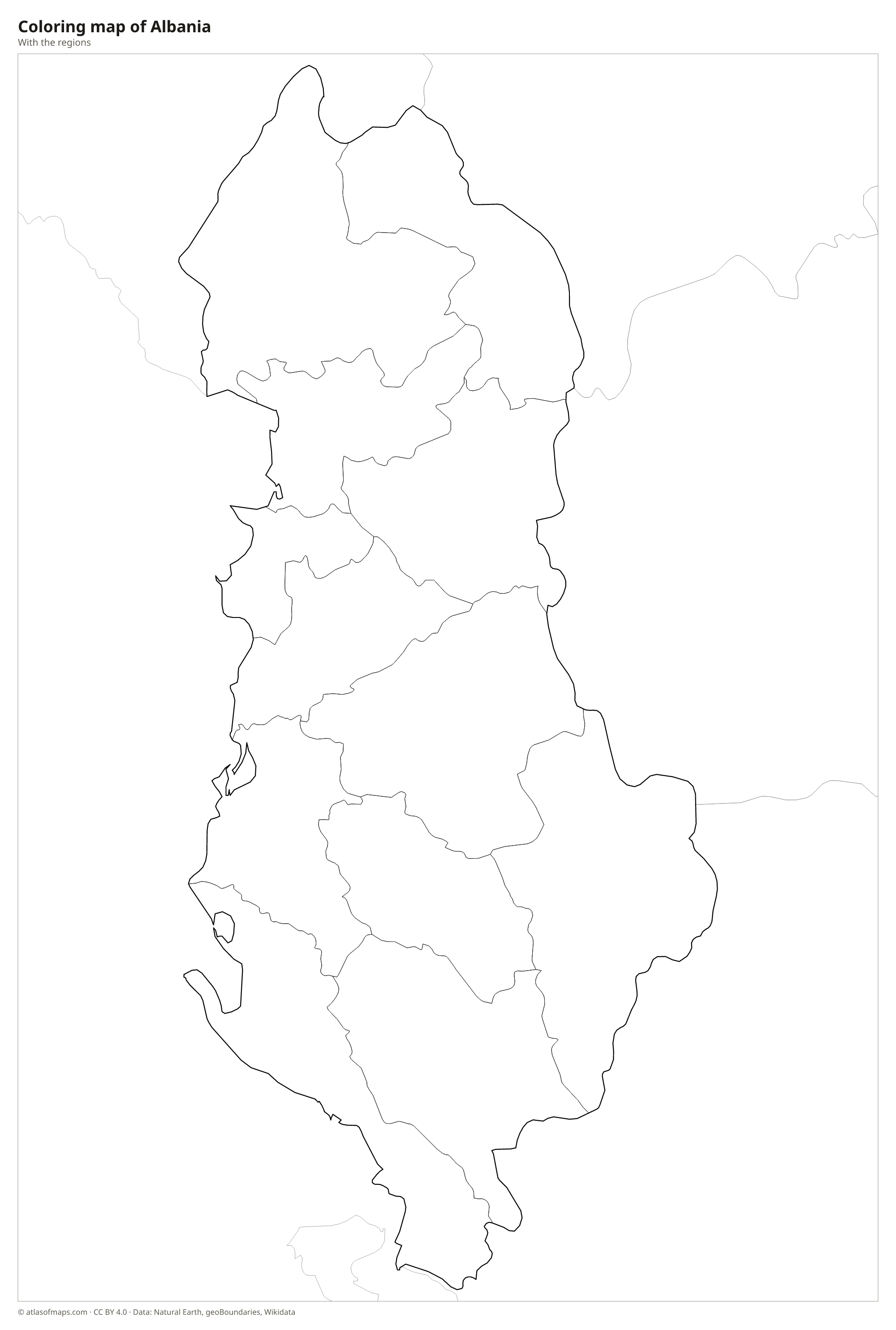 Coloring map of Albania