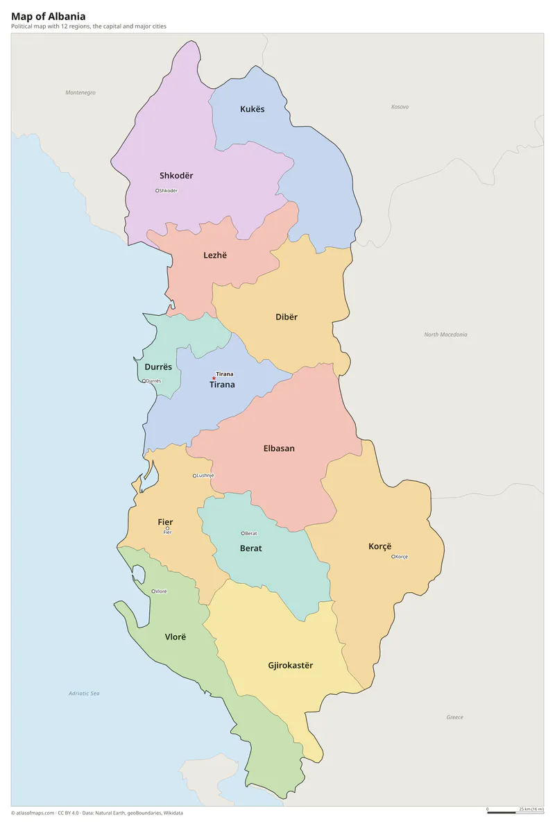 Map of Albania
