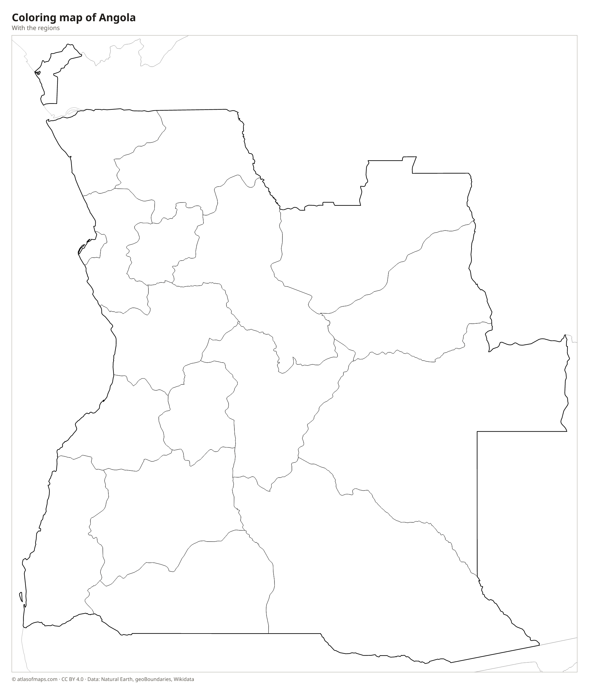 Coloring map of Angola