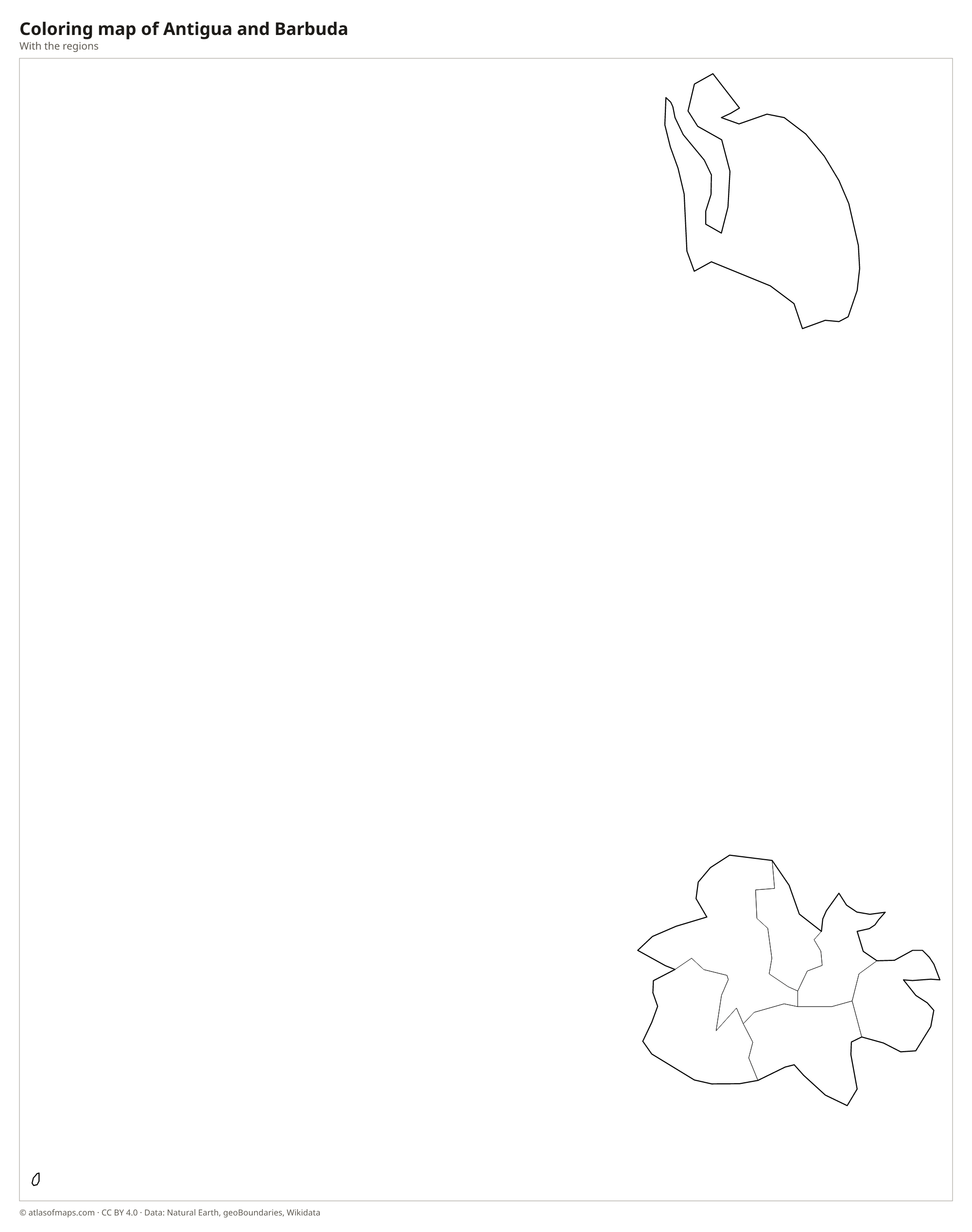 Coloring map of Antigua and Barbuda