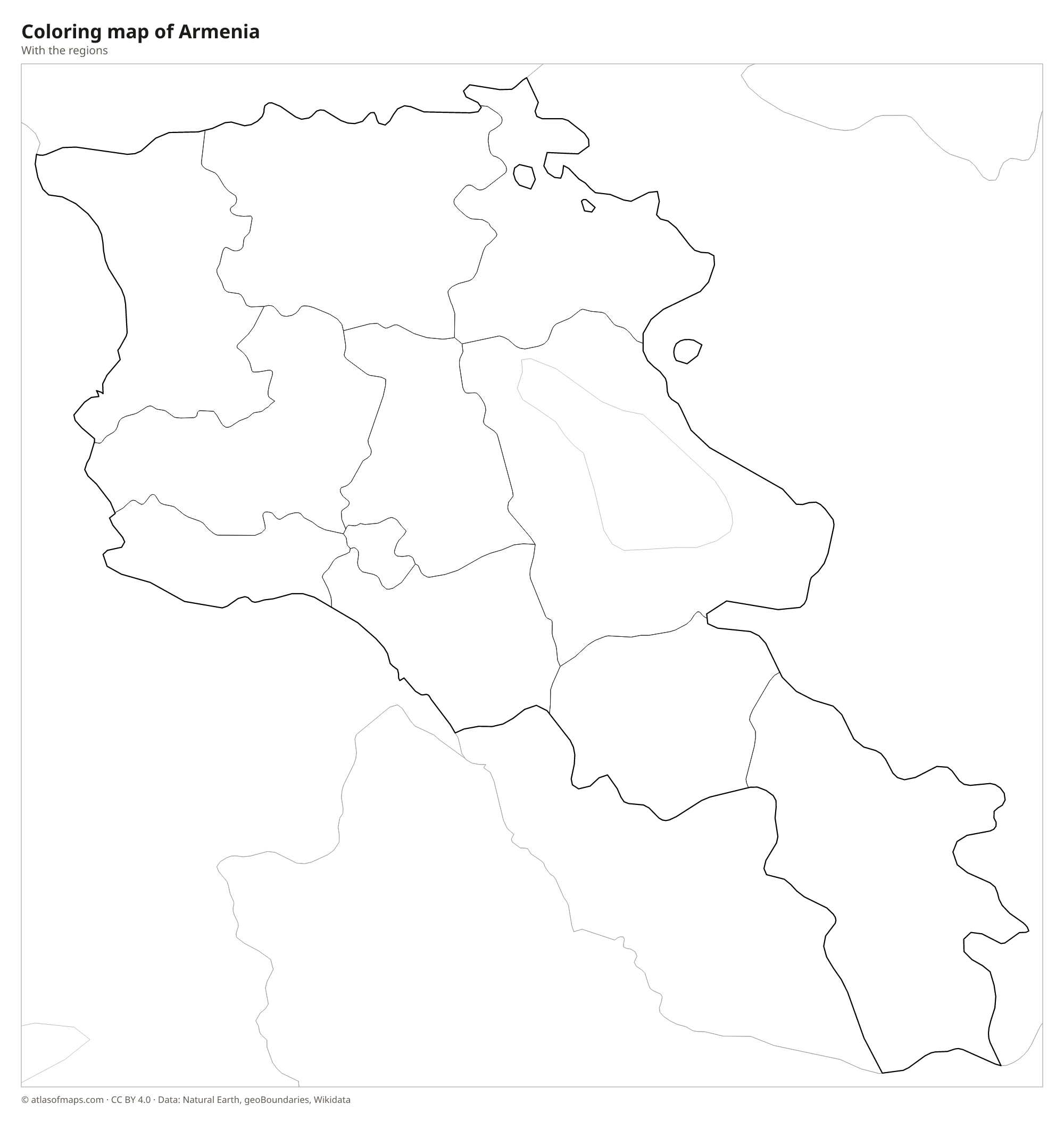 Coloring map of Armenia