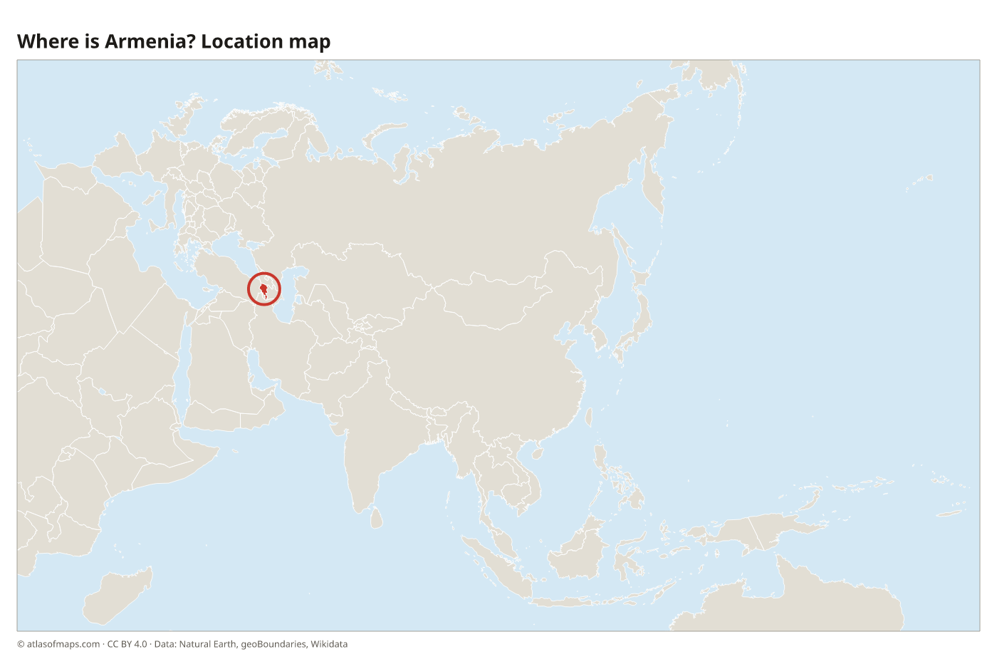 Where is Armenia? Location map with Armenia highlighted in red