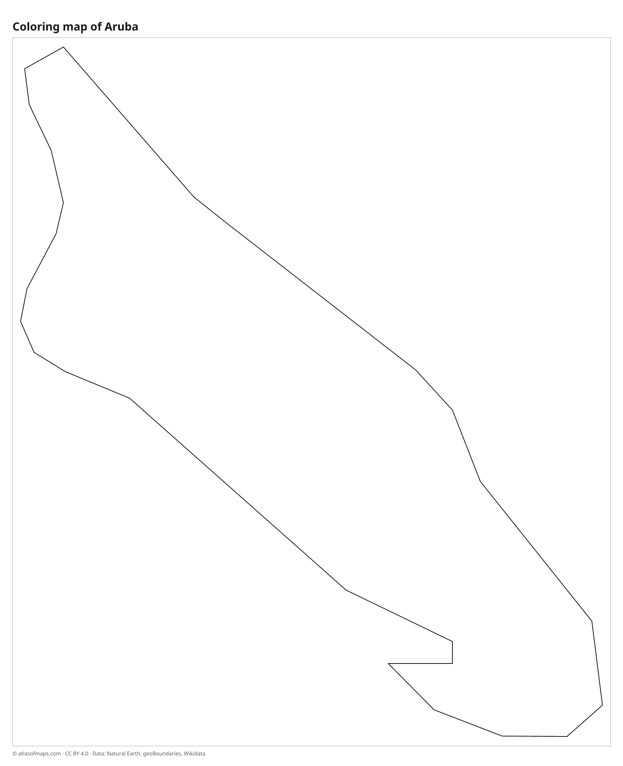 Coloring map of Aruba