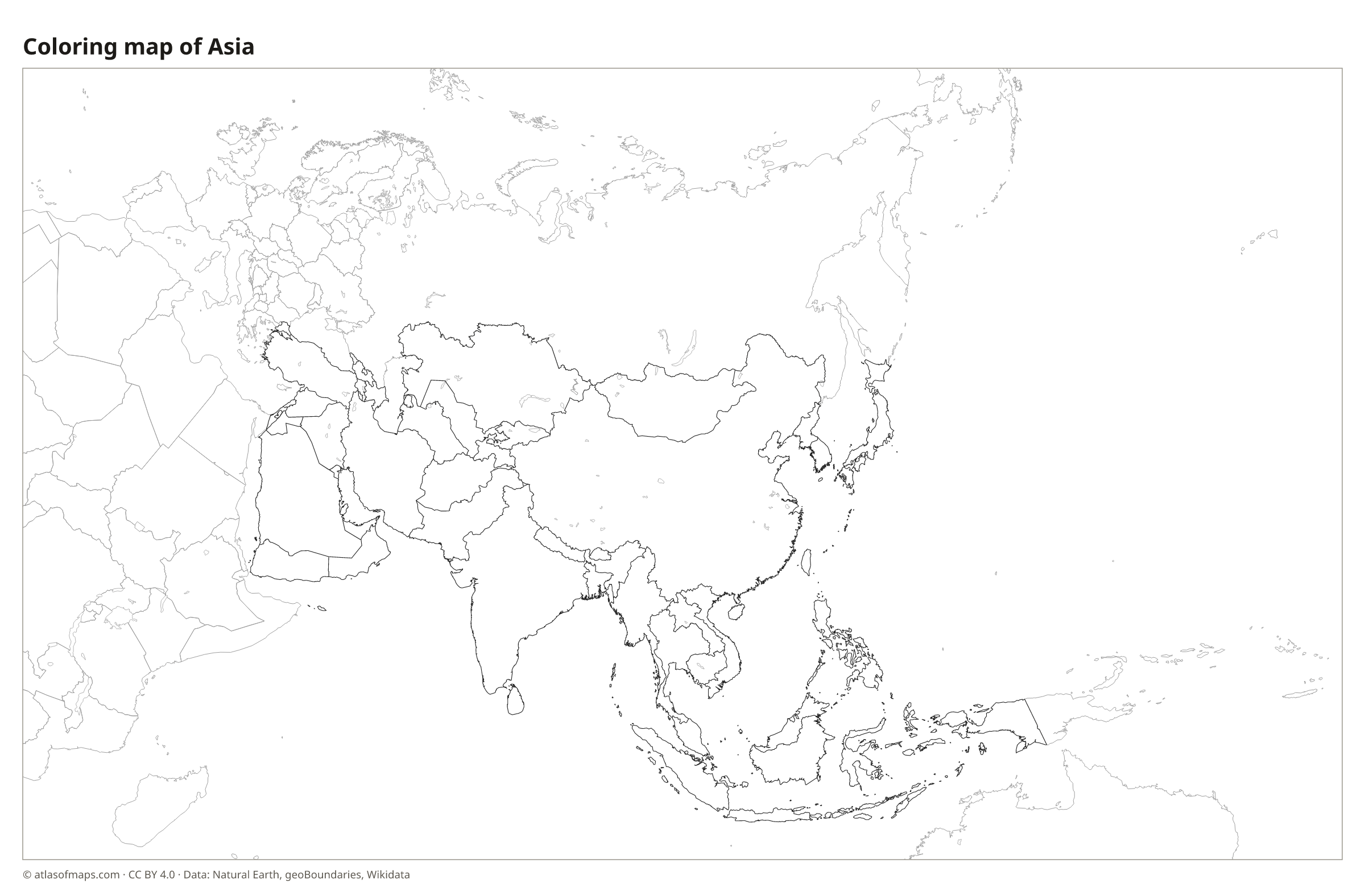 Coloring map of Asia