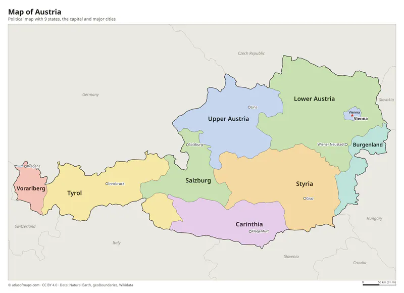 Map of Austria
