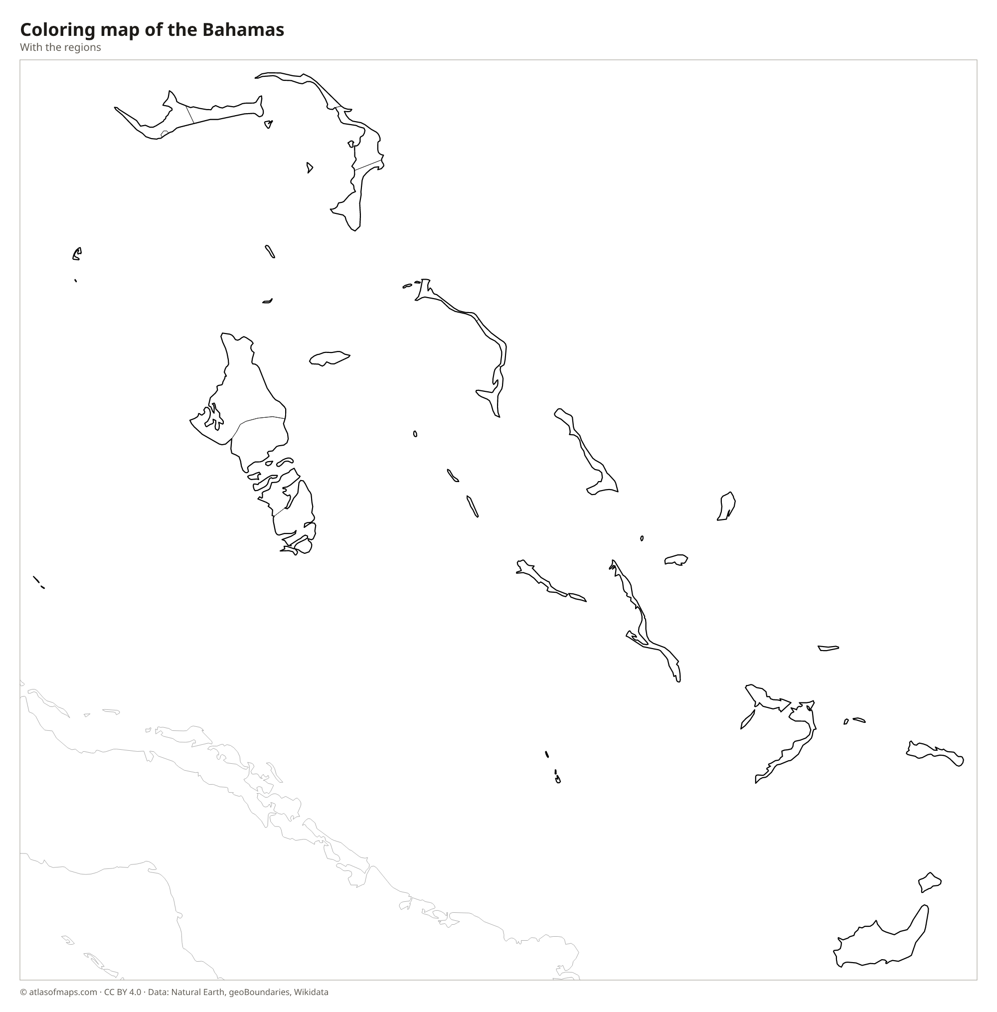 Coloring map of the Bahamas