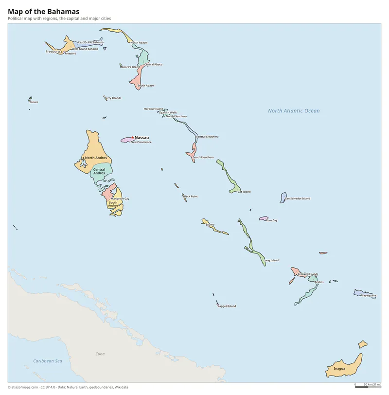 Map of the Bahamas
