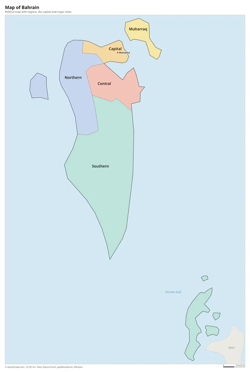 Map of Bahrain