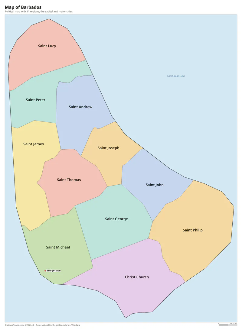Map of Barbados