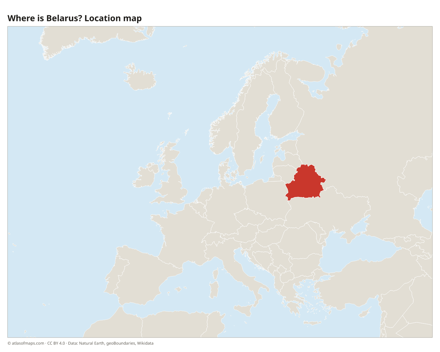 Where is Belarus? Location map with Belarus highlighted in red