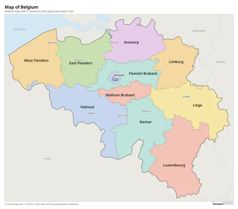Map of Belgium