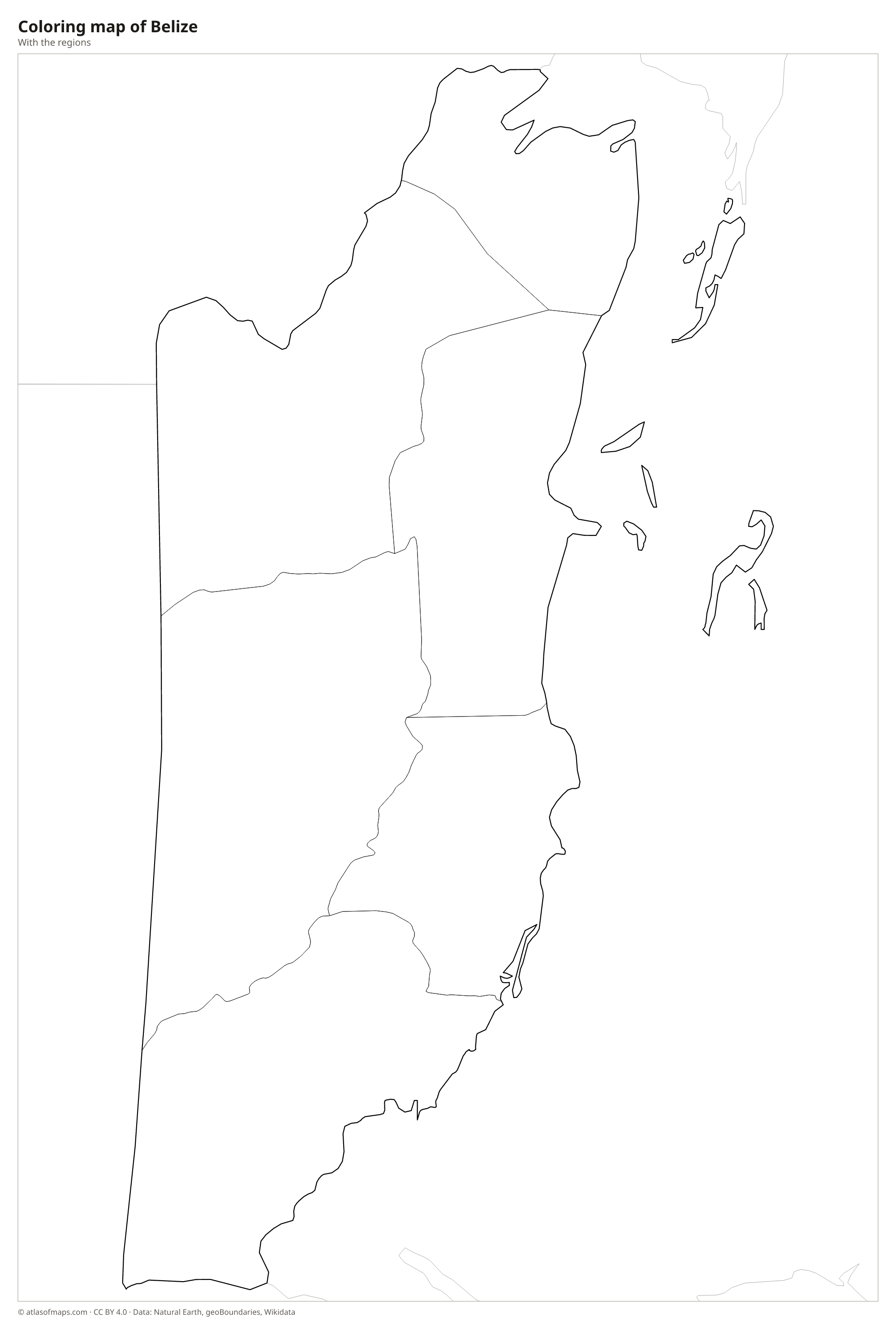 Coloring map of Belize