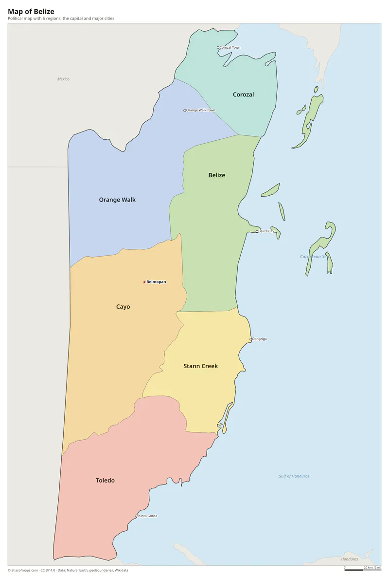 Map of Belize