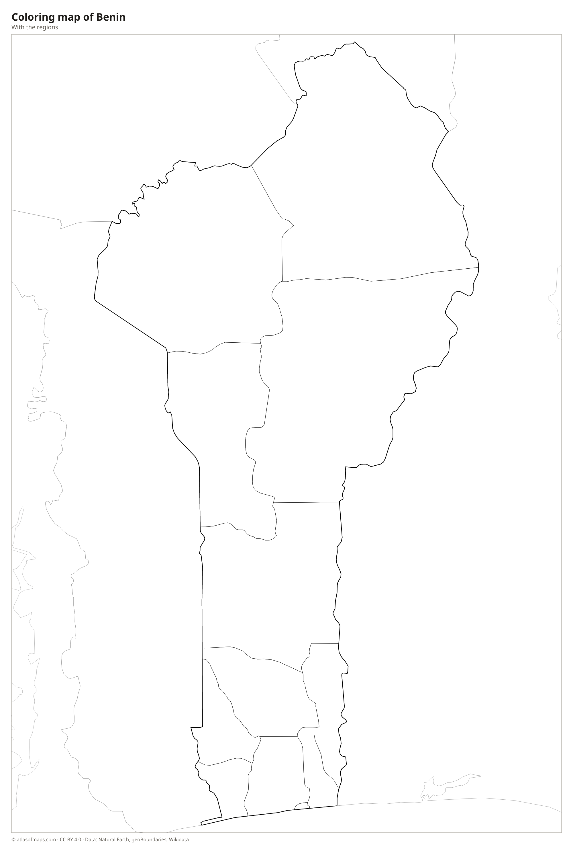 Coloring map of Benin