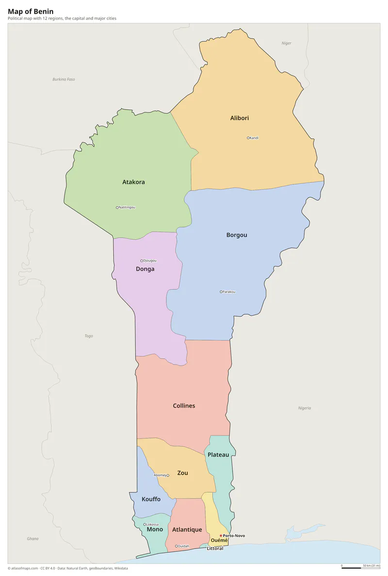 Map of Benin