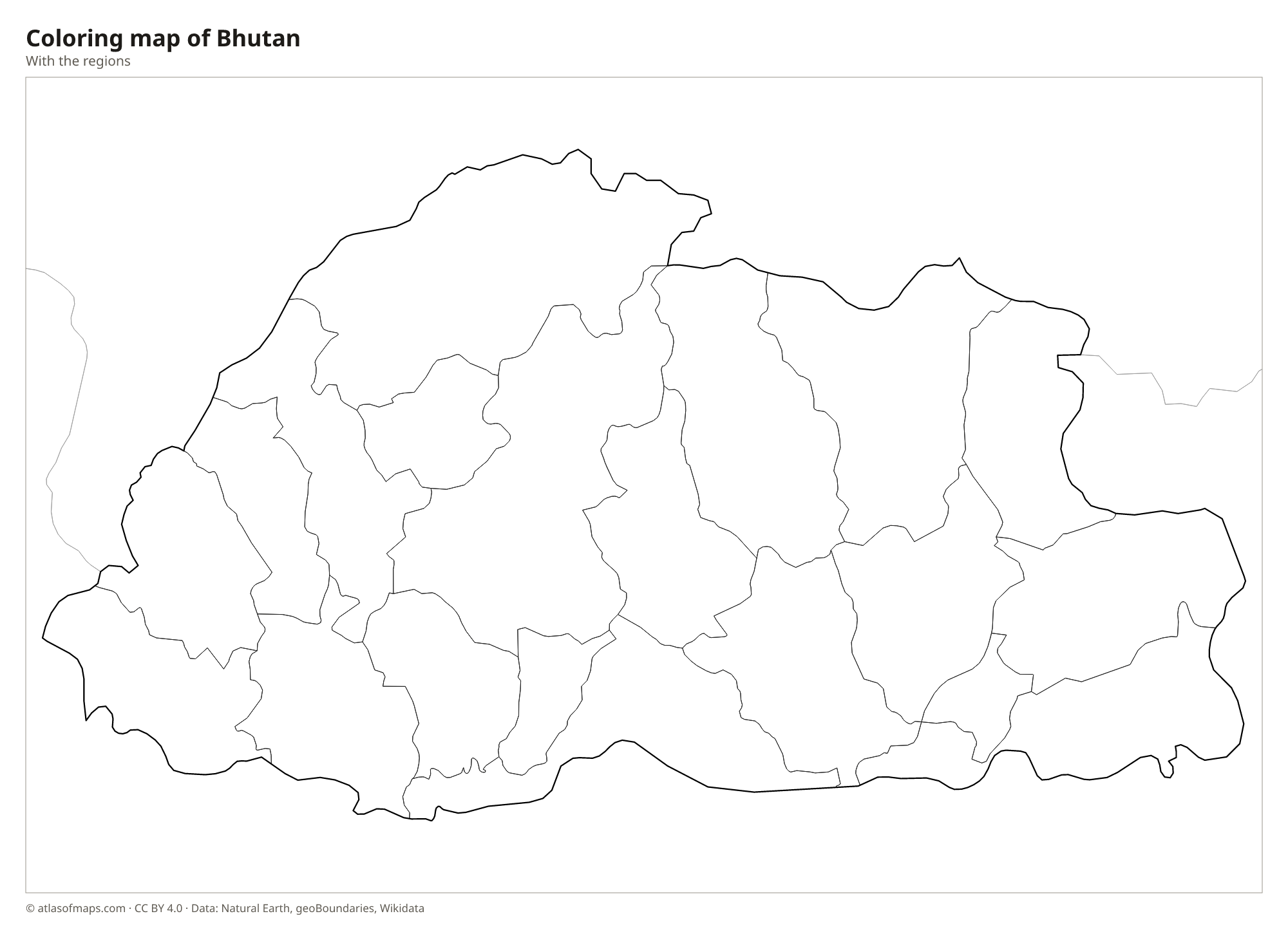 Coloring map of Bhutan