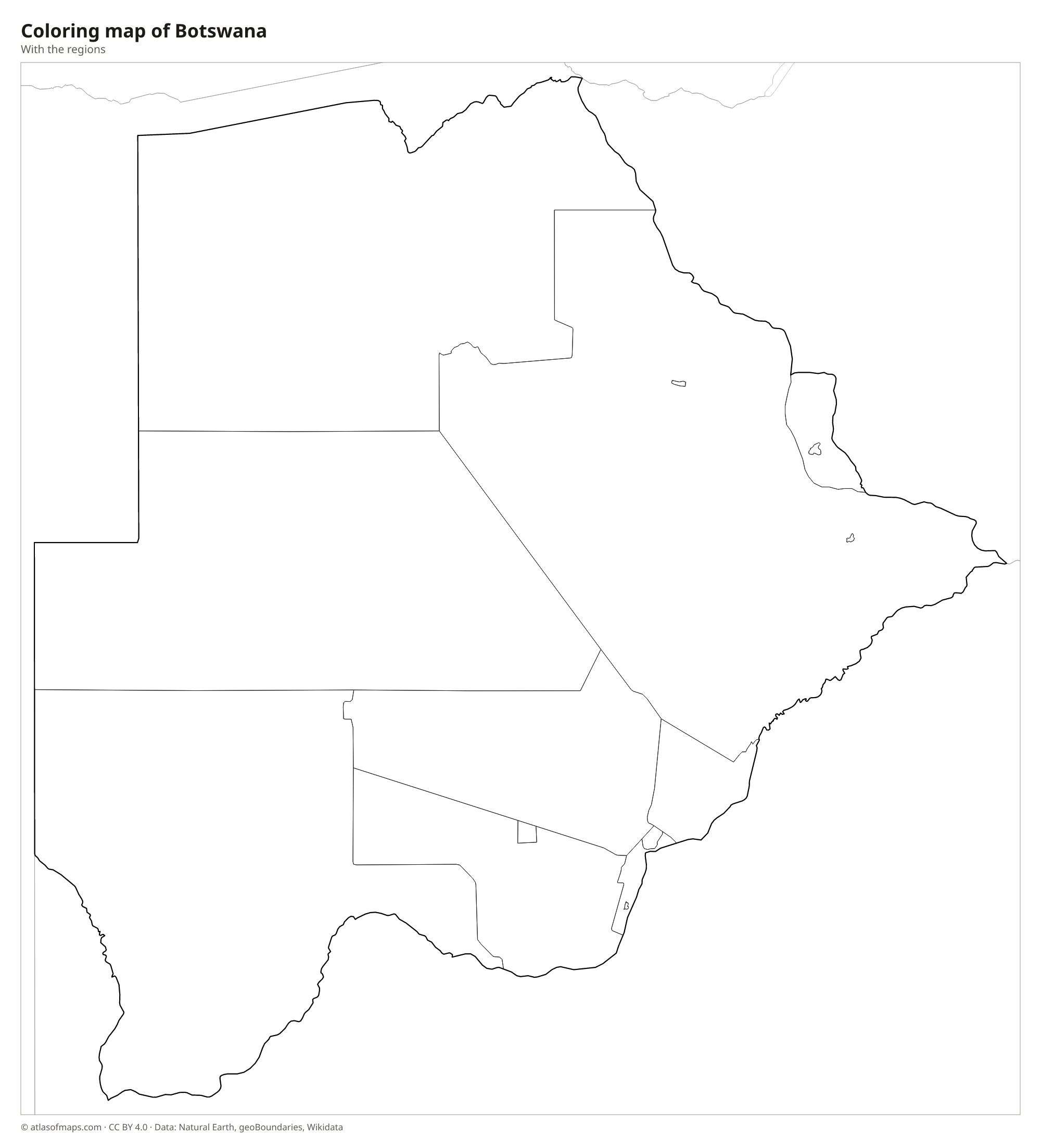 Coloring map of Botswana