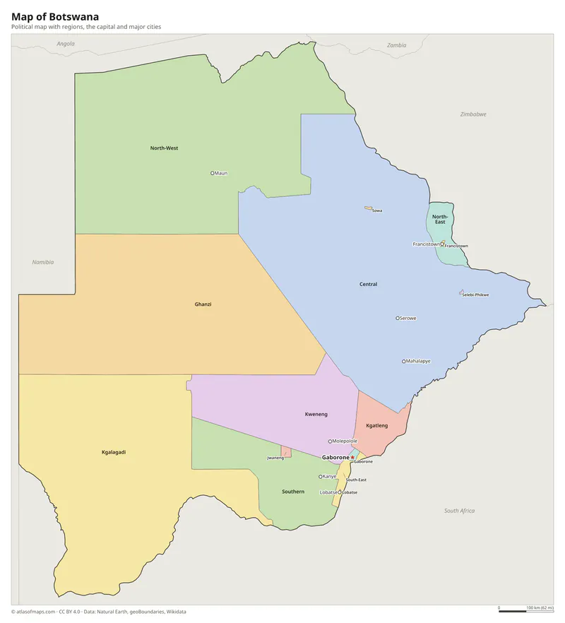 Map of Botswana
