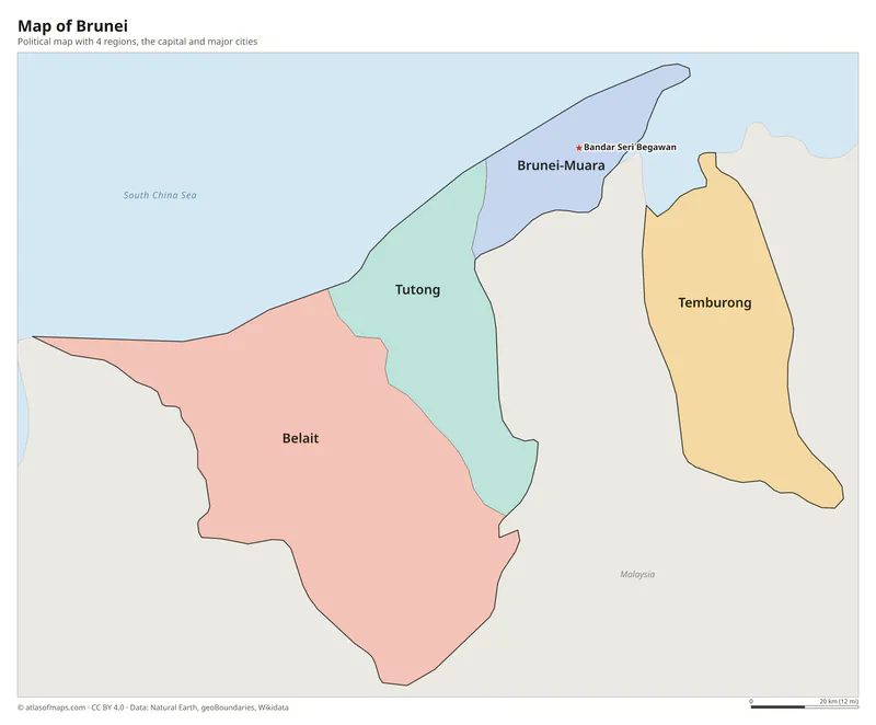 Map of Brunei