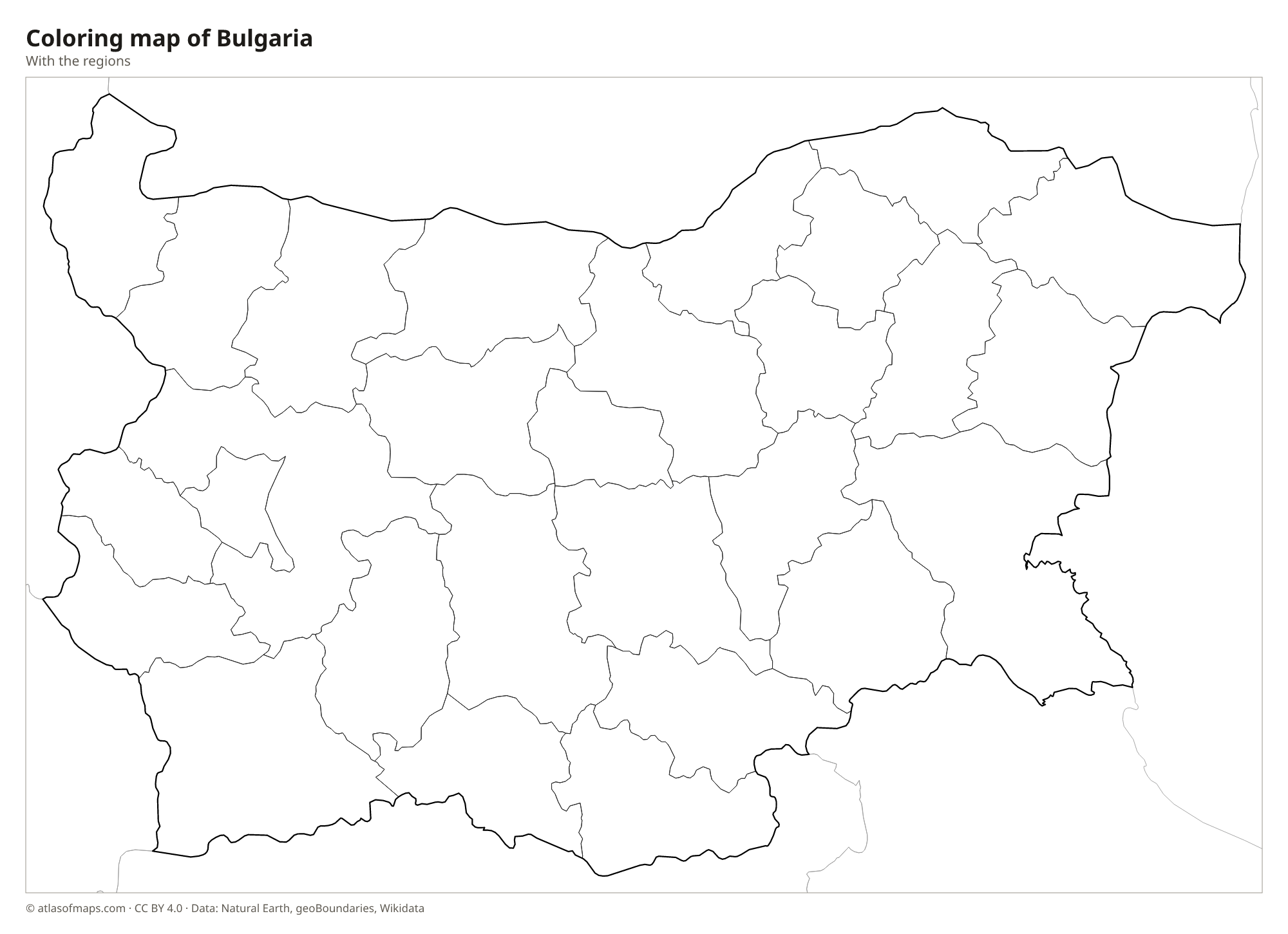 Coloring map of Bulgaria