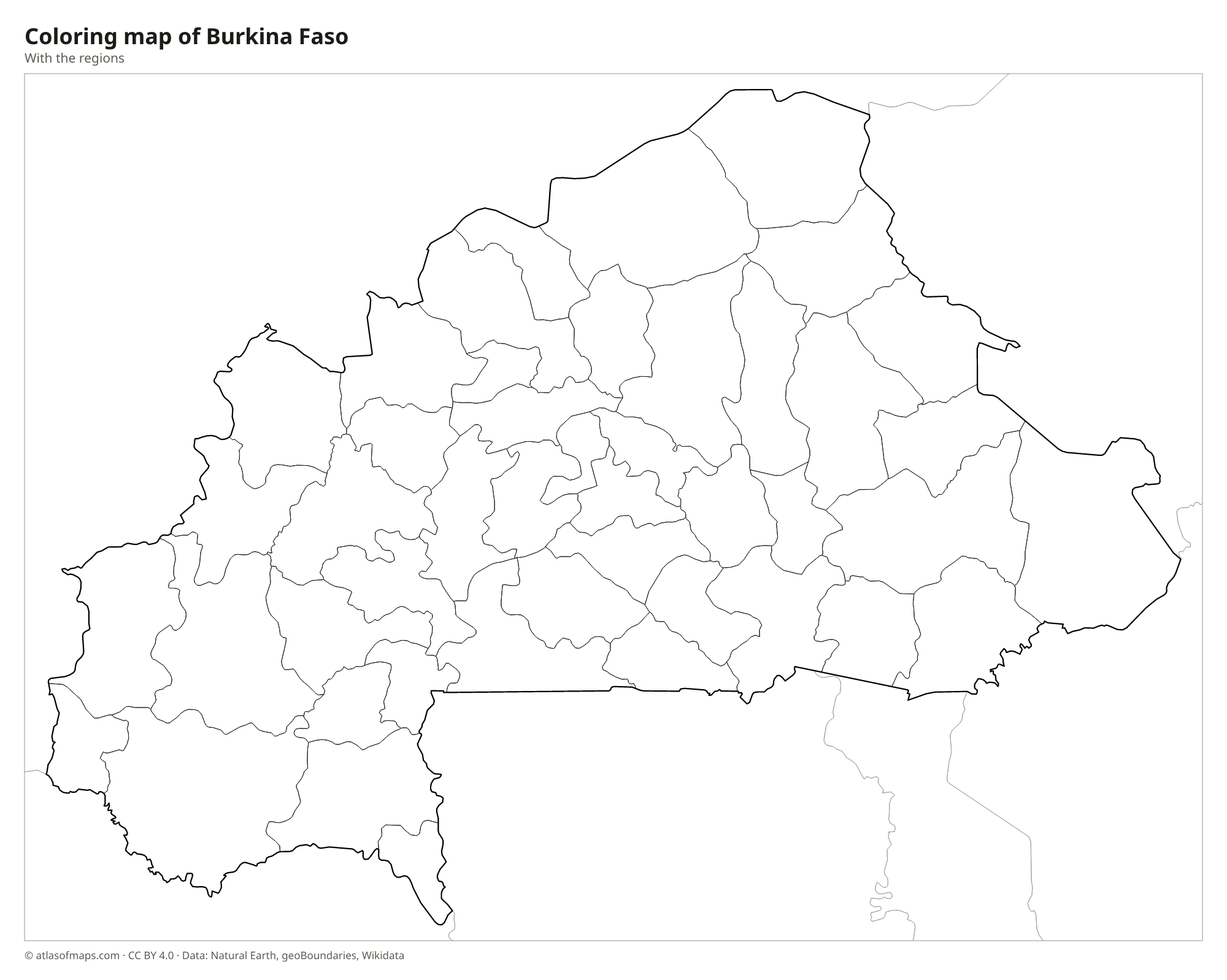 Coloring map of Burkina Faso
