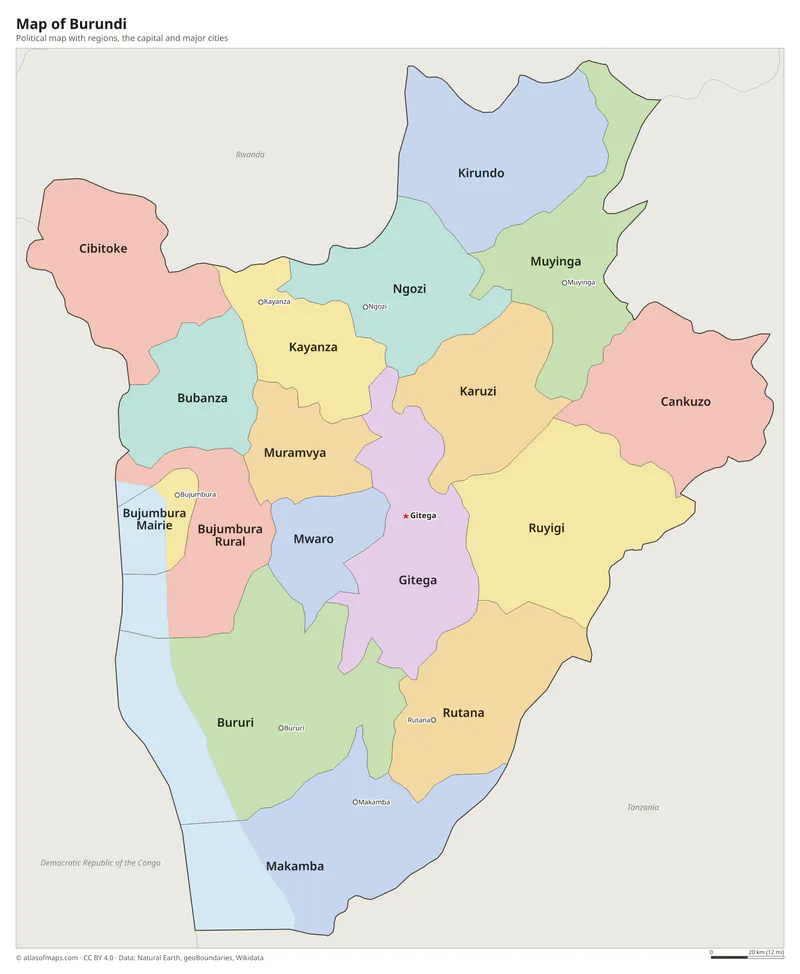 Map of Burundi