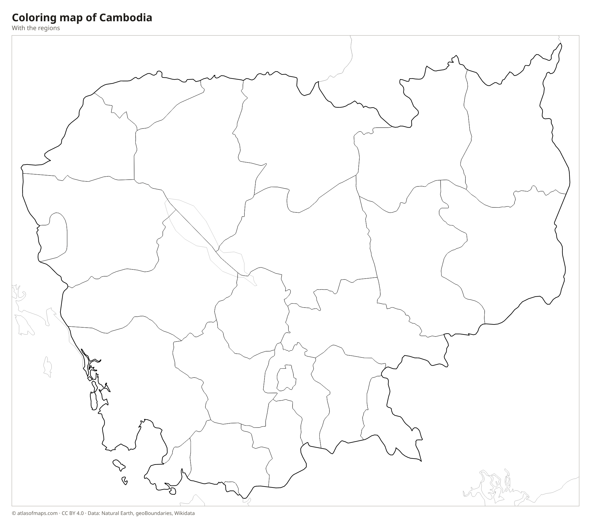 Coloring map of Cambodia