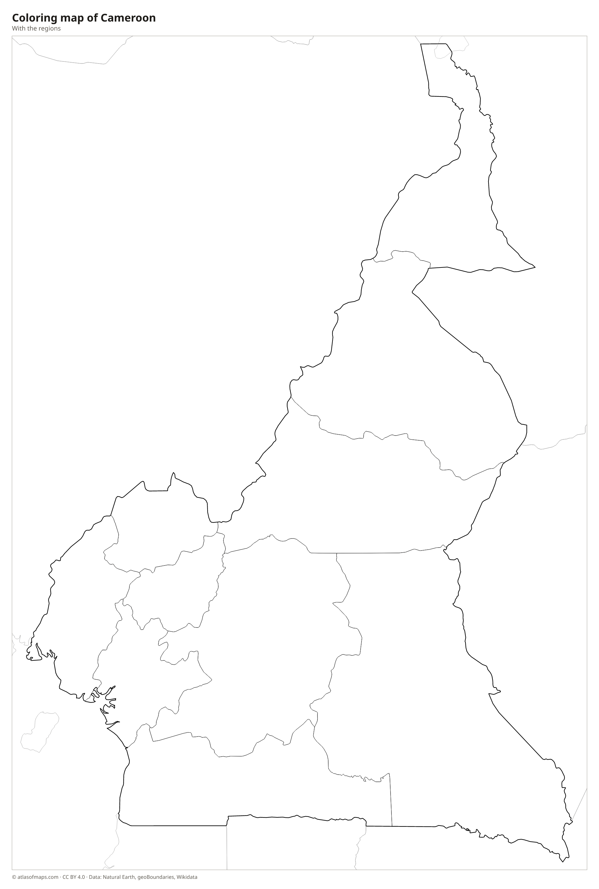 Coloring map of Cameroon