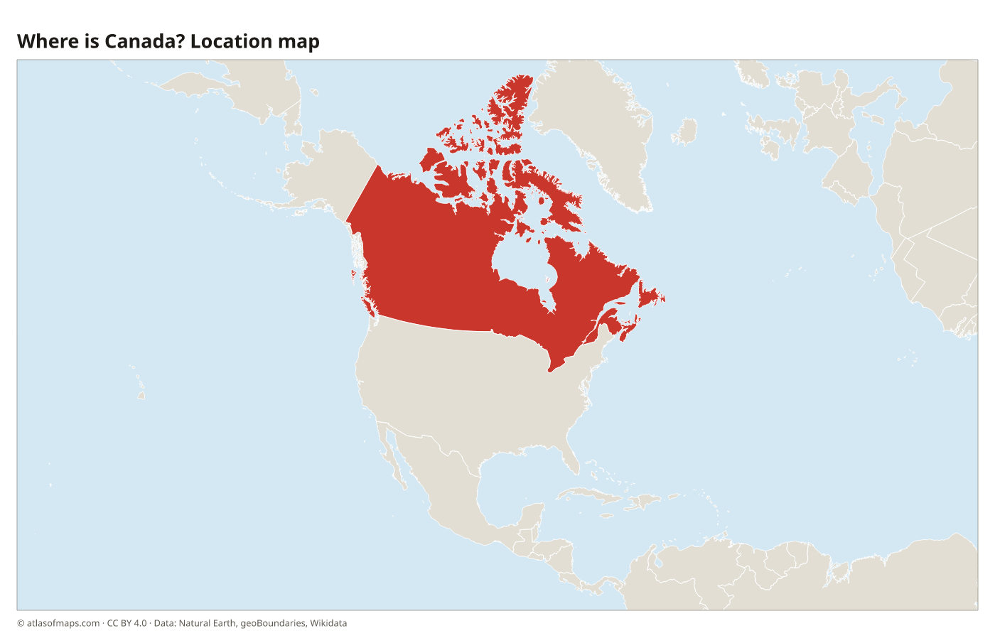Where is Canada? Location map with Canada highlighted in red