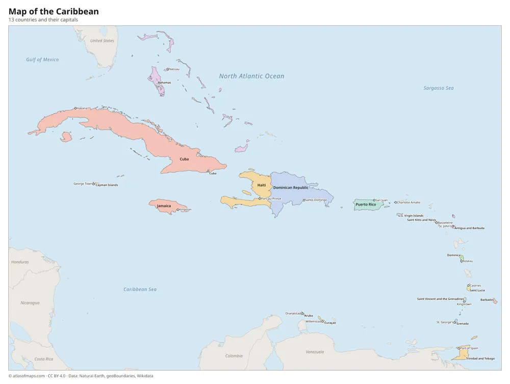 Map of the Caribbean