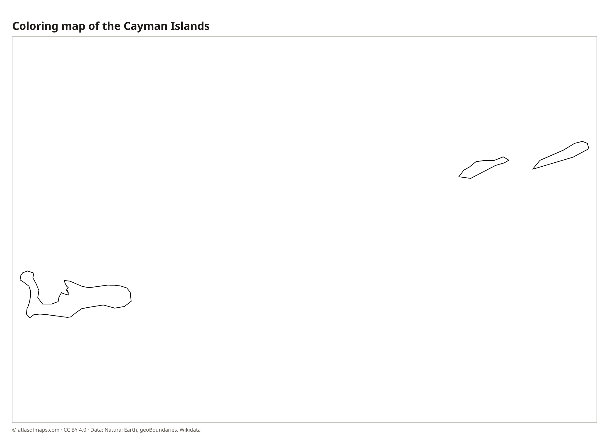 Coloring map of the Cayman Islands