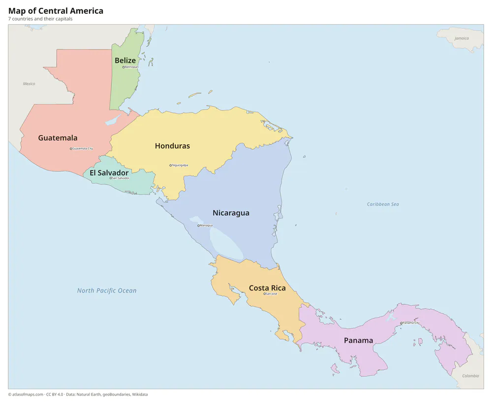 Map of Central America