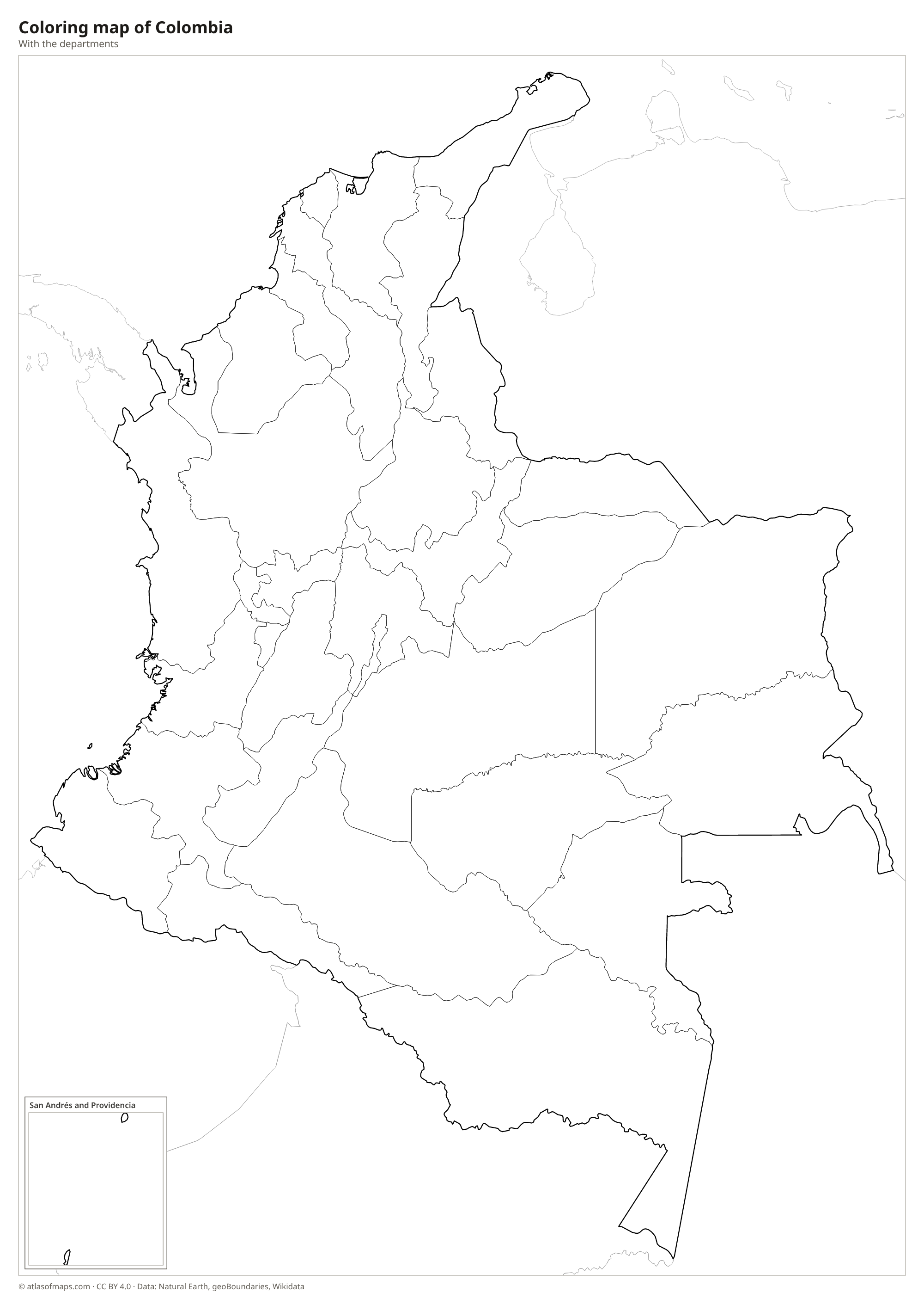 Coloring map of Colombia
