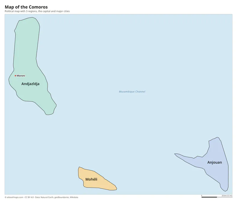 Map of the Comoros