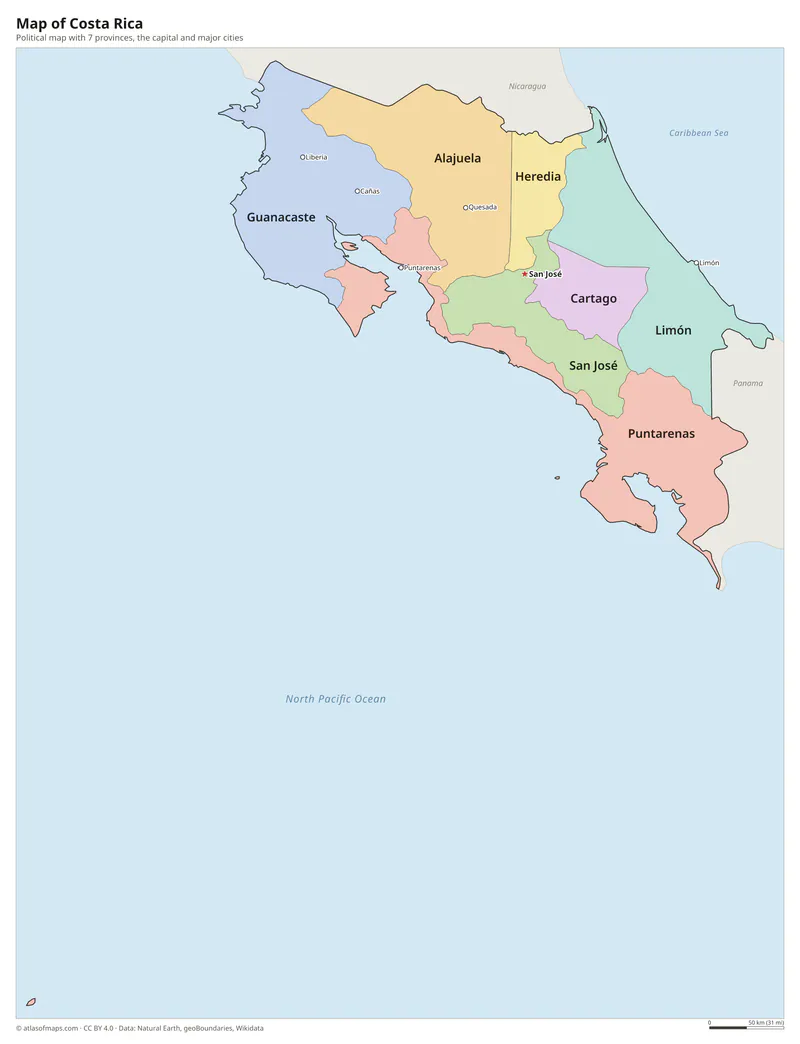 Map of Costa Rica