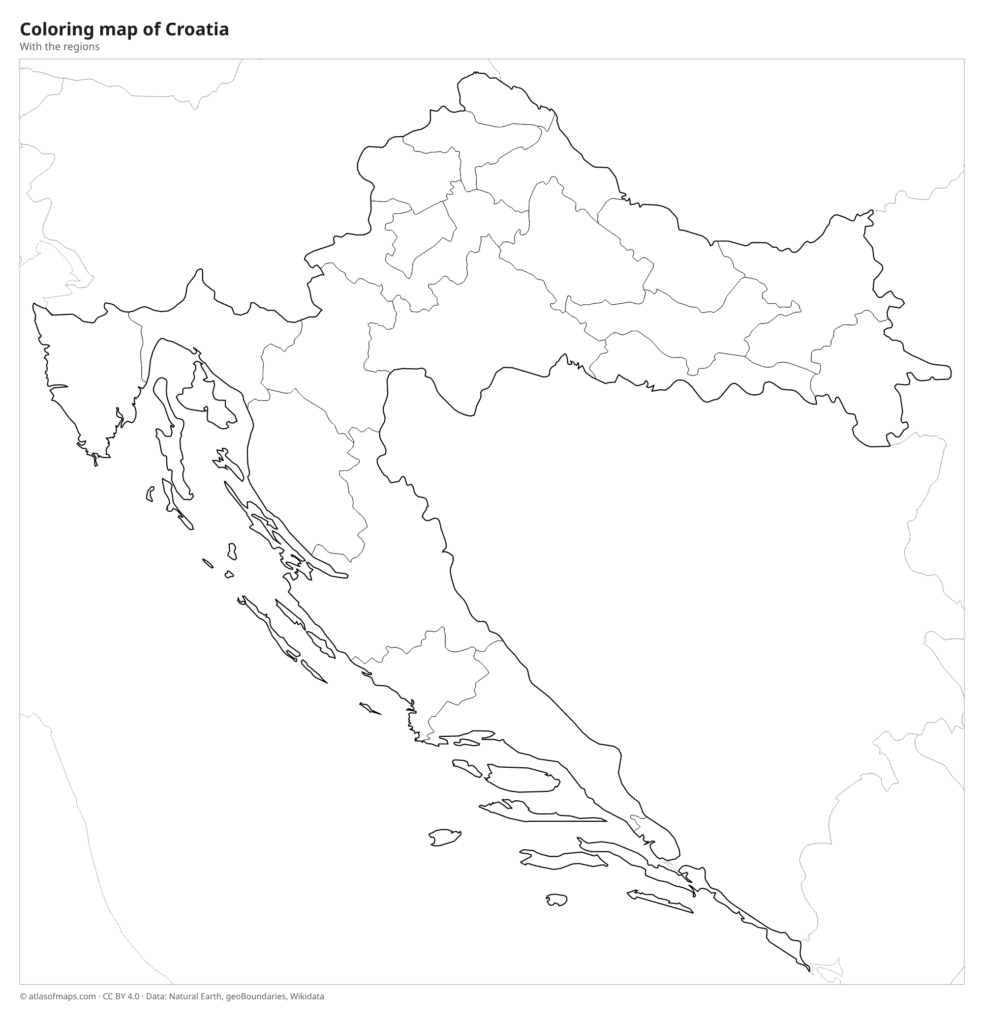 Coloring map of Croatia