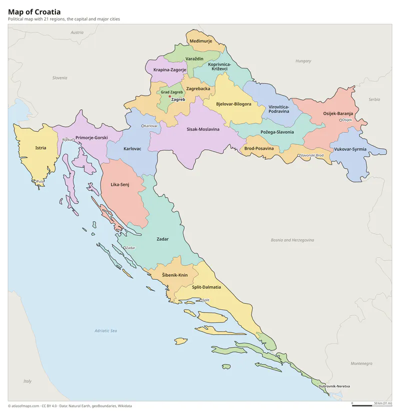 Map of Croatia