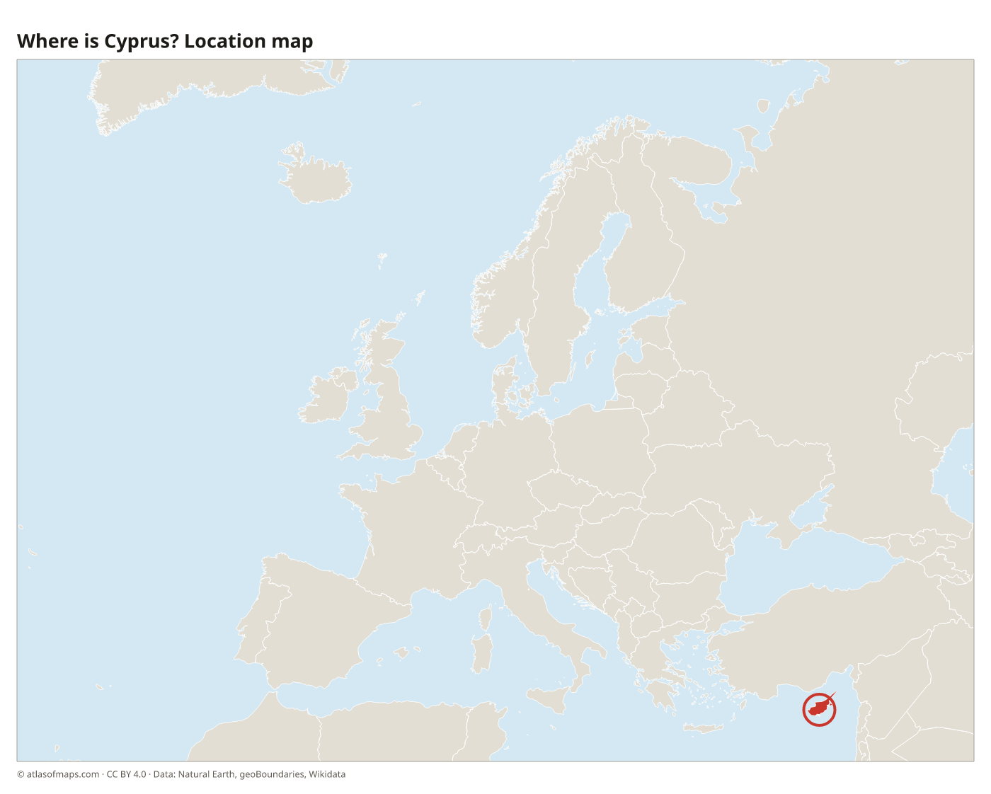 Where is Cyprus? Location map with Cyprus highlighted in red
