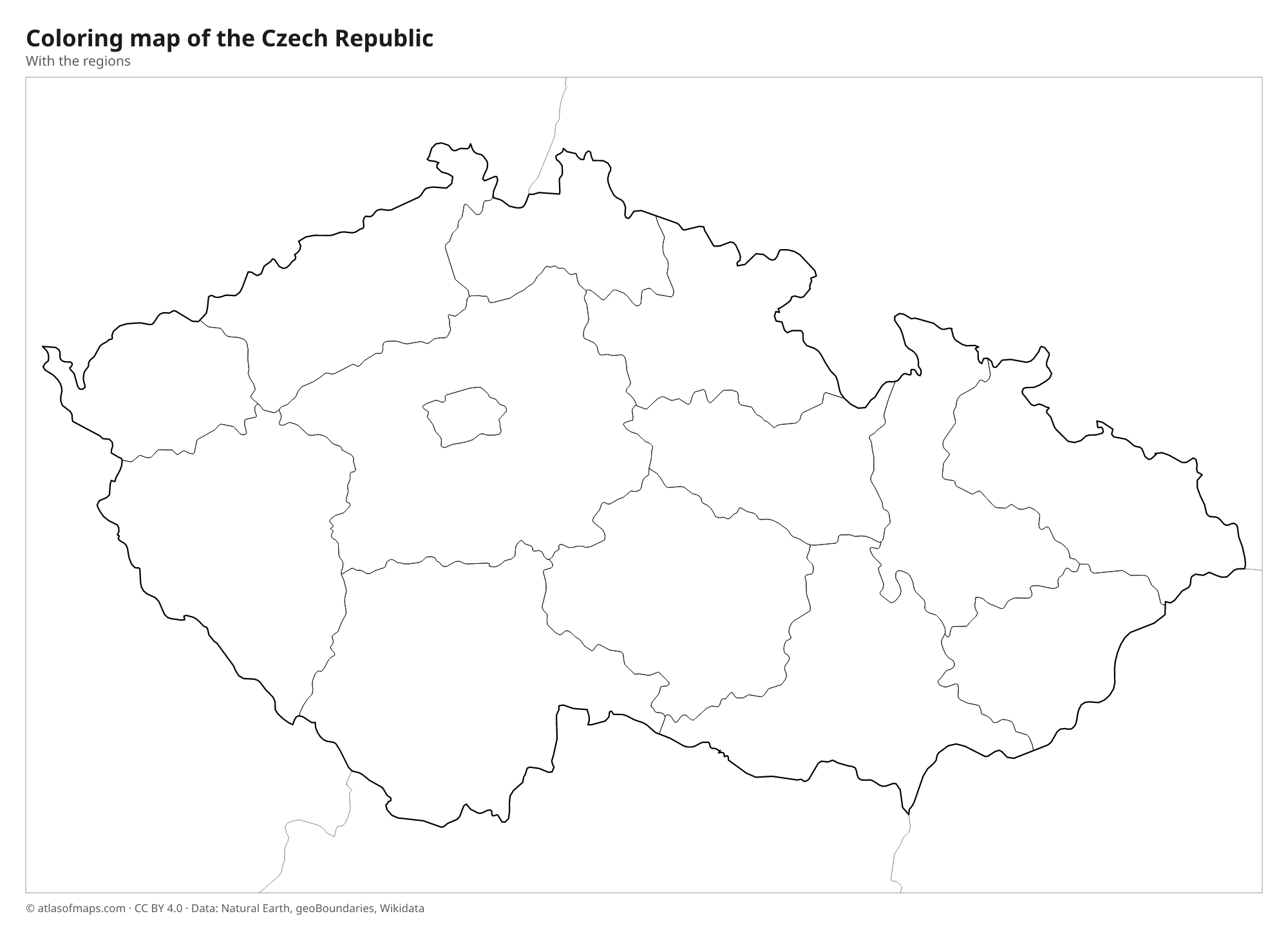 Coloring map of the Czech Republic