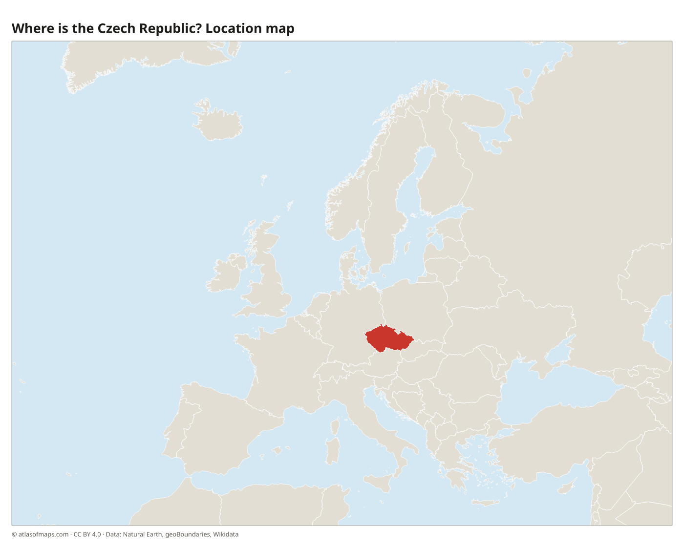 Where is the Czech Republic? Location map with the Czech Republic highlighted in red