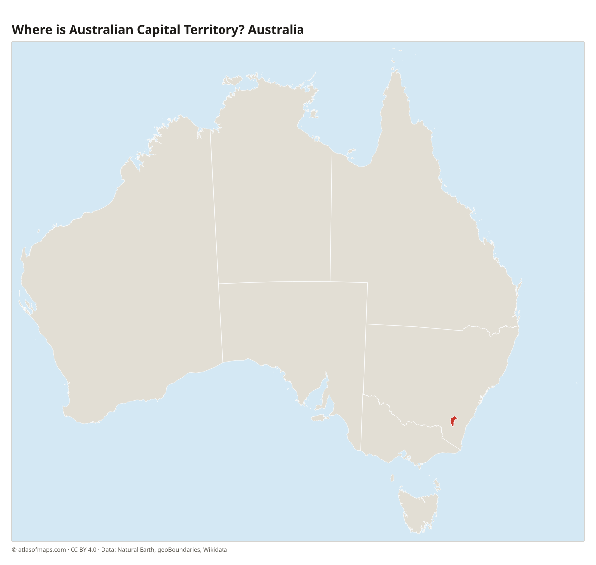 Location of Australian Capital Territory in Australia
