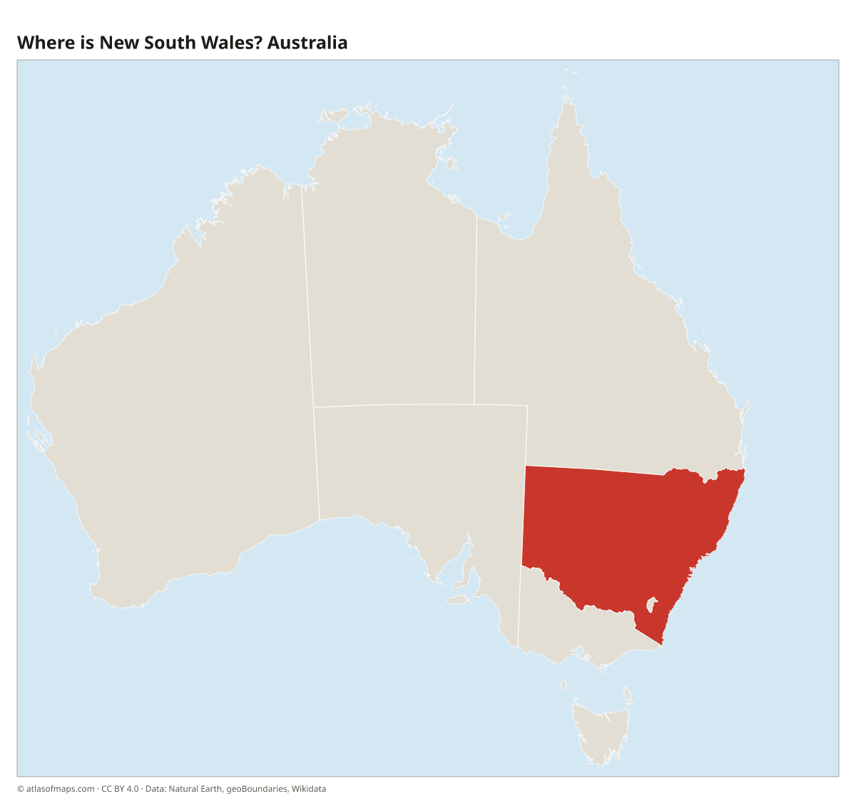 Location of New South Wales in Australia
