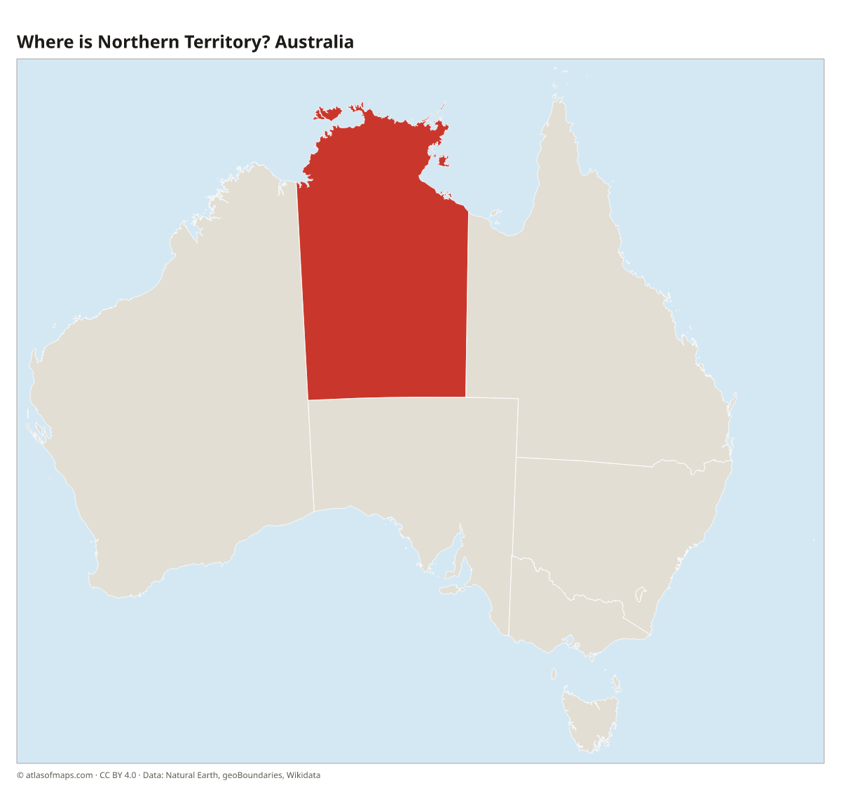 Location of Northern Territory in Australia