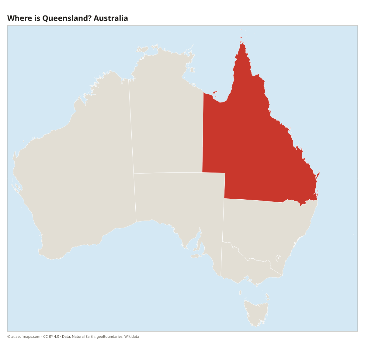 Location of Queensland in Australia