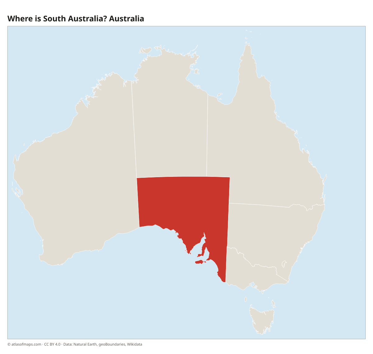 Location of South Australia in Australia