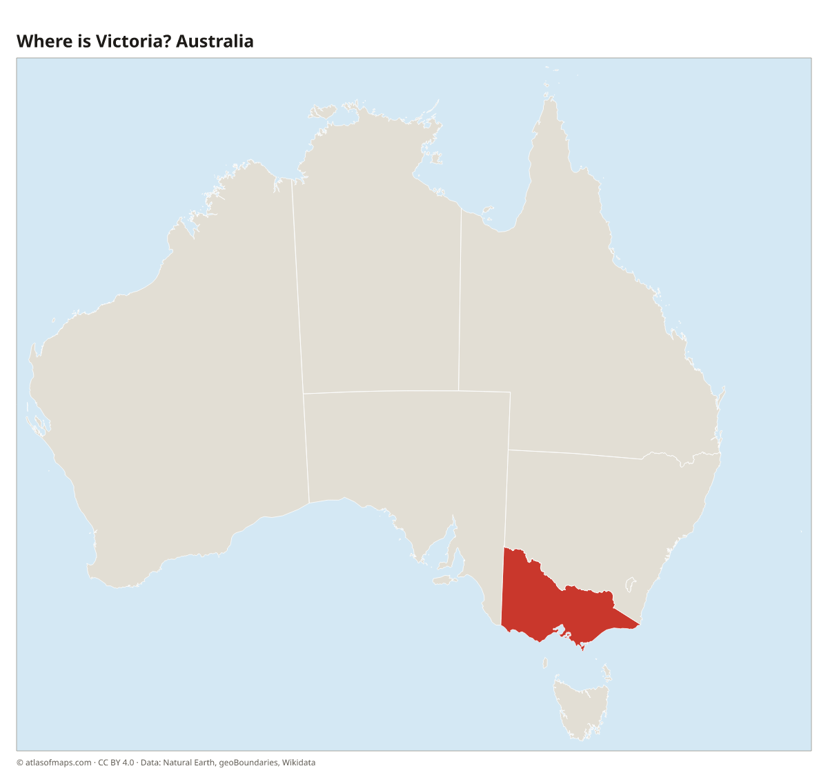 Location of Victoria in Australia