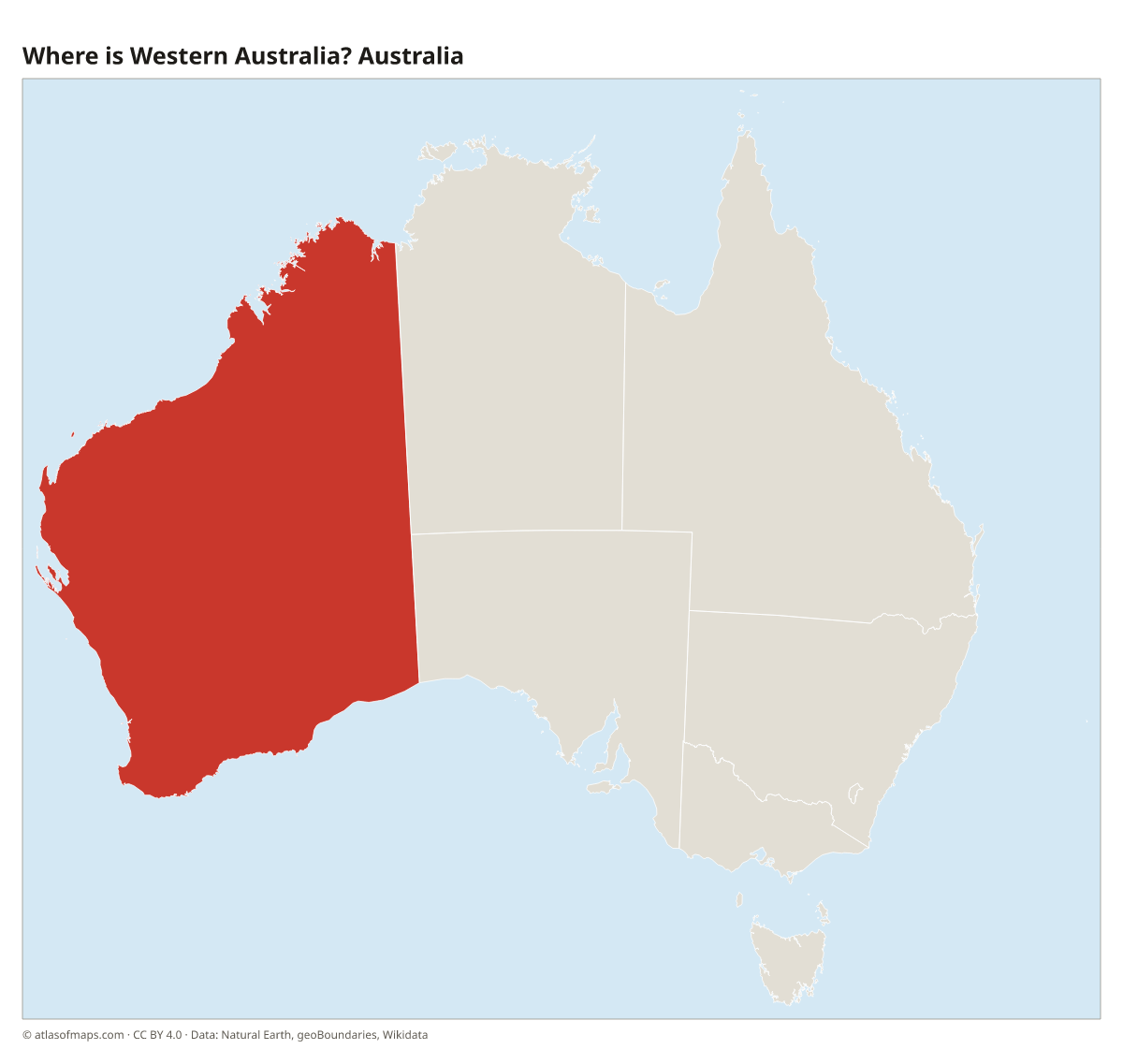 Location of Western Australia in Australia
